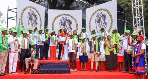 Members of DCP pose for a photo after the party was unveiled by Rigathi Gachagua. PHOTO/@rigathi/X